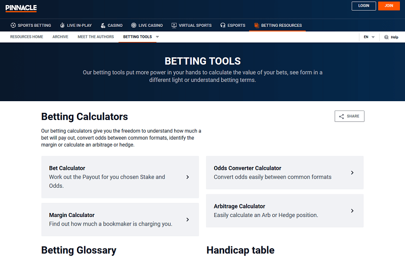 pinnacle betting resources