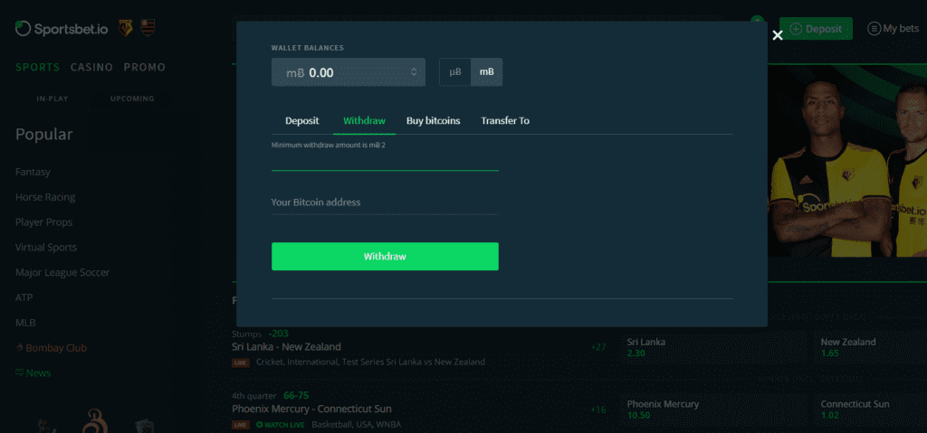 sportsbet withdraw
